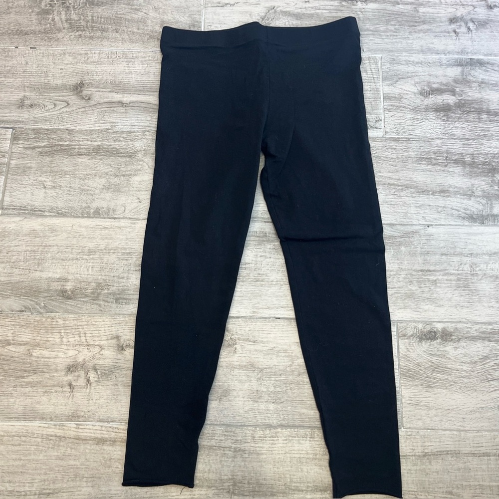 LUUKAA Women's US 6 Black Leggings Raw Hem Stretch Made in Turkey